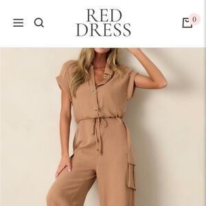 Never worn brand new with tags Red dress gauzy cotton jumpsuit